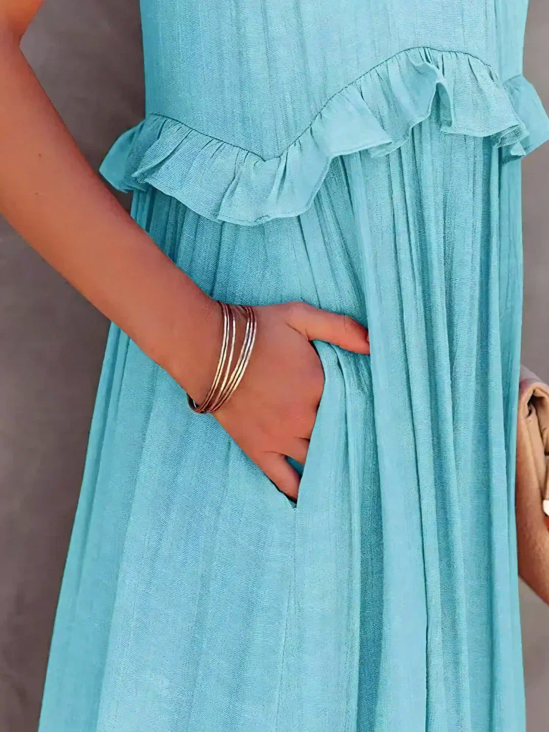 Ladies Maxi Dress – Sleeveless – Halterneck – Layered Skirt – Airy Fit - Image 22