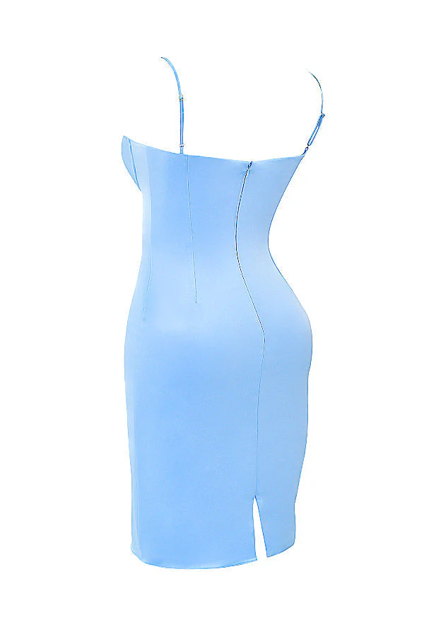 Women's Bodycon Dress - Satin Look - Sweetheart Neckline - Spaghetti Straps - Elegant Fit - Image 8