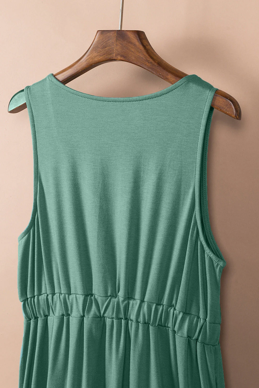 Women's Dress - Sleeveless - Button Closure - V-neck - Elastic Waist - Casual Fit - Image 11