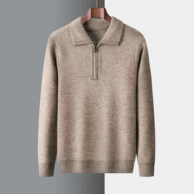 Sebastian Regular Fit Quarter-Zip Sweater | Collared Ribbed Sweater - Image 4
