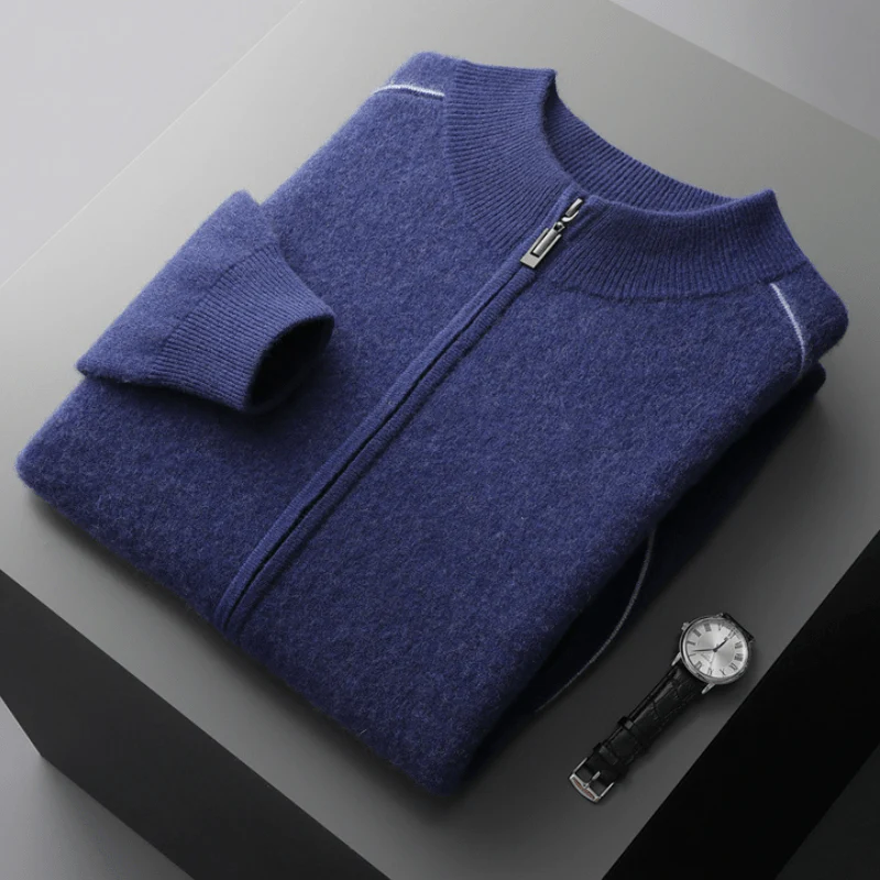 Sebastian Regular Fit Zip Jacket | Ribbed Collar Hip-Length Jacket - Image 4