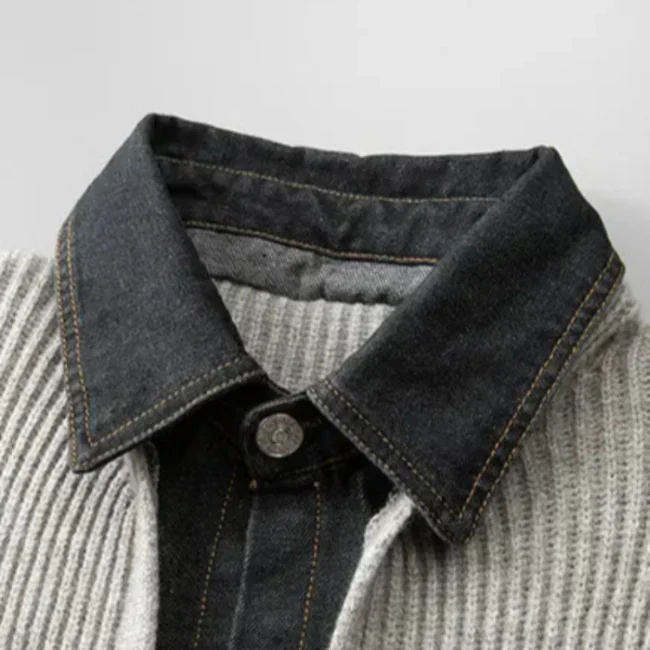 Sebastian Relaxed Fit Knit Jacket | Collared Button Front Knit Jacket - Image 6