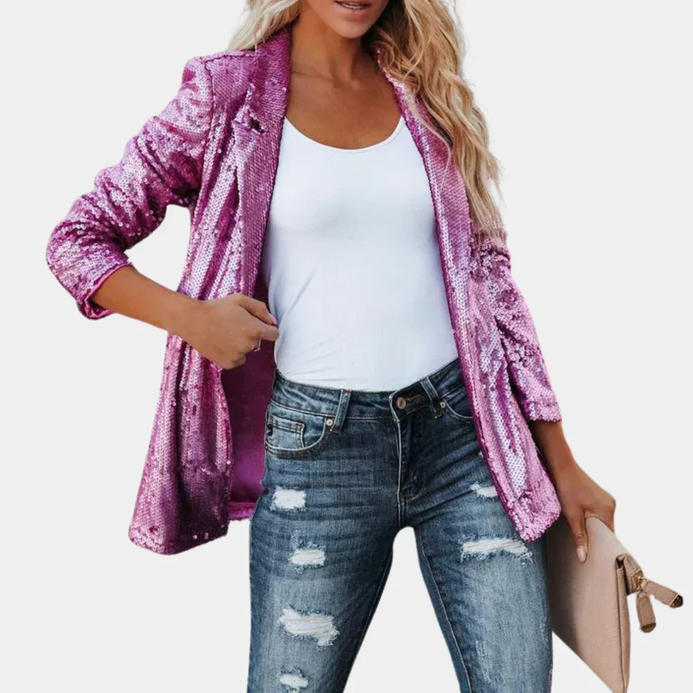 Ladies Blazer - Sequins - Tailored Fit - Long Sleeves - Elegant Look - Image 3