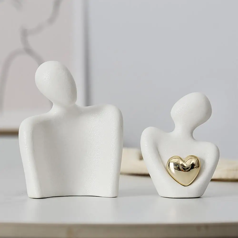 Modern Abstract Art Piece with Metal Heart Feature - Image 4