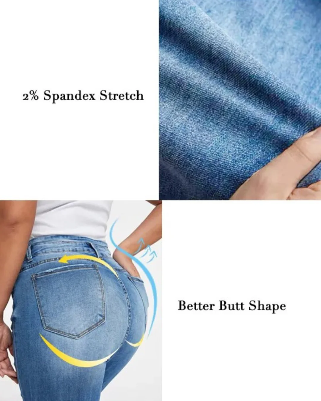 Women's Flared Jeans - High Waist - Button Fly - Slim Fit Stretch Denim - Image 4