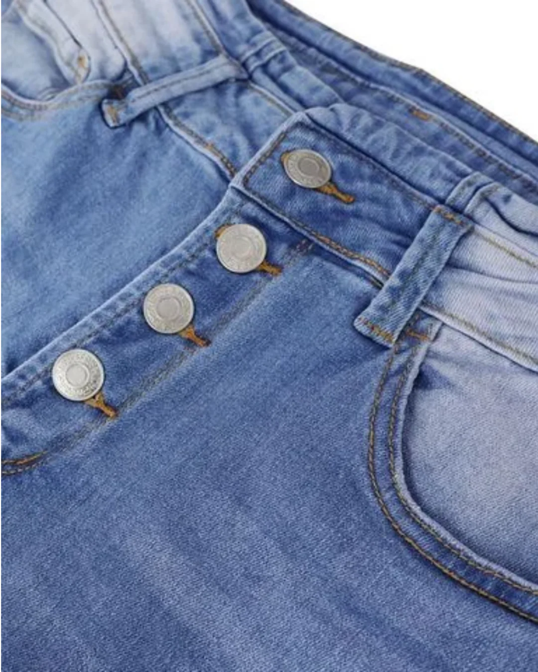 Women's Flared Jeans - High Waist - Button Fly - Slim Fit Stretch Denim - Image 8