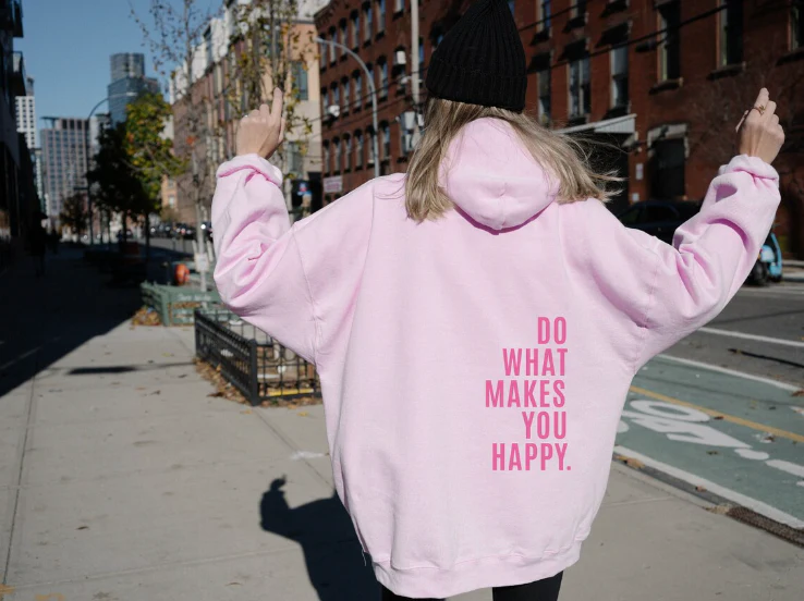 Ladies Hoodie – Regular Fit – Long Sleeves – Comfortable Casual – Motivational Back Print - Image 4