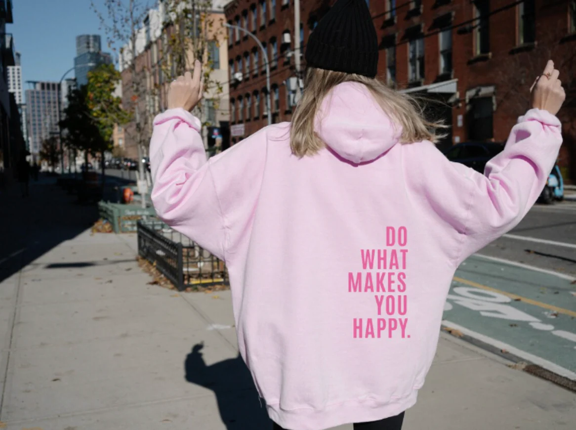 Ladies Hoodie – Regular Fit – Long Sleeves – Comfortable Casual – Motivational Back Print - Image 9