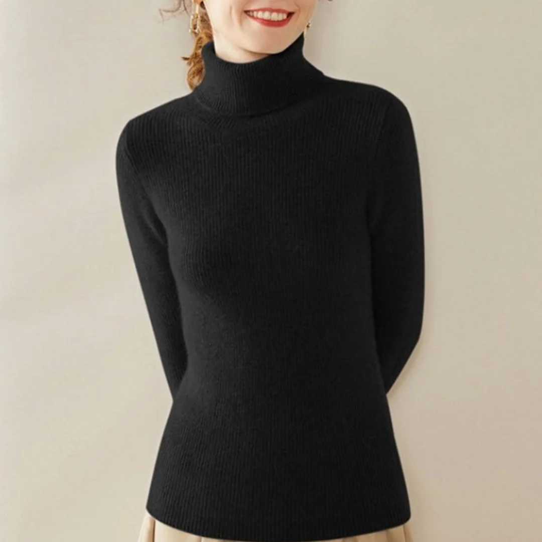 Sienna Slim Fit Turtleneck Sweater | Ribbed Long Sleeve Sweater - Image 10