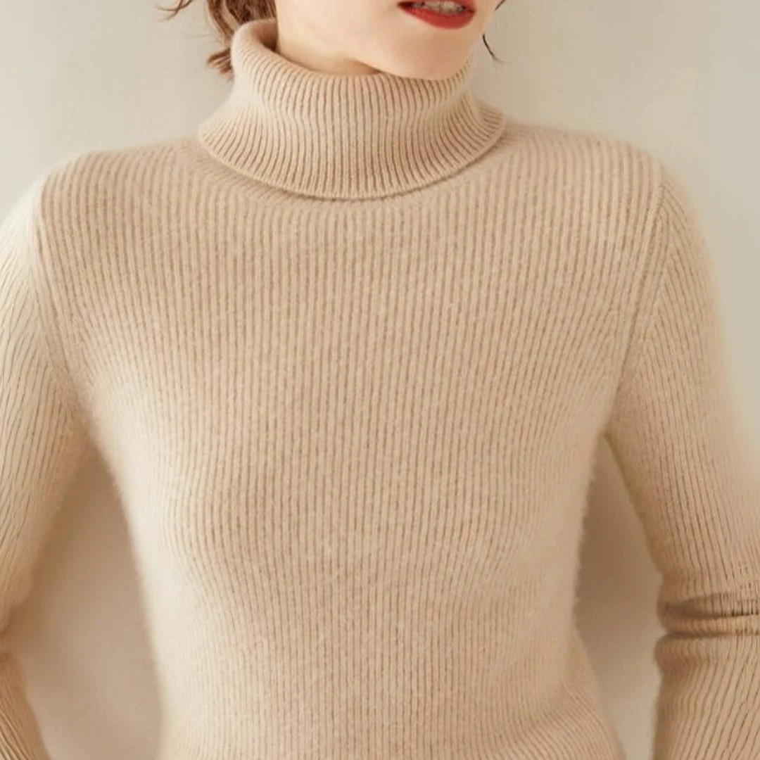Sienna Slim Fit Turtleneck Sweater | Ribbed Long Sleeve Sweater - Image 2