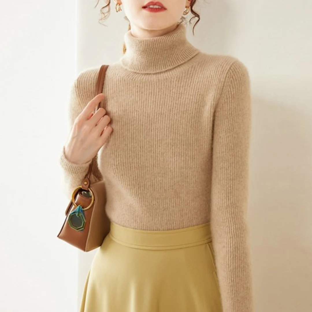 Sienna Slim Fit Turtleneck Sweater | Ribbed Long Sleeve Sweater - Image 3