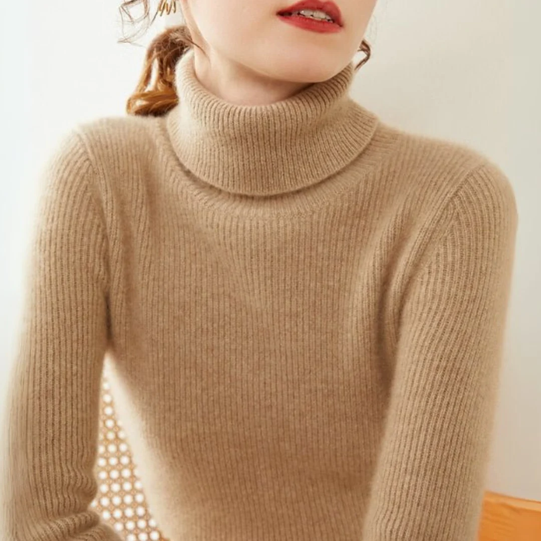 Sienna Slim Fit Turtleneck Sweater | Ribbed Long Sleeve Sweater - Image 4