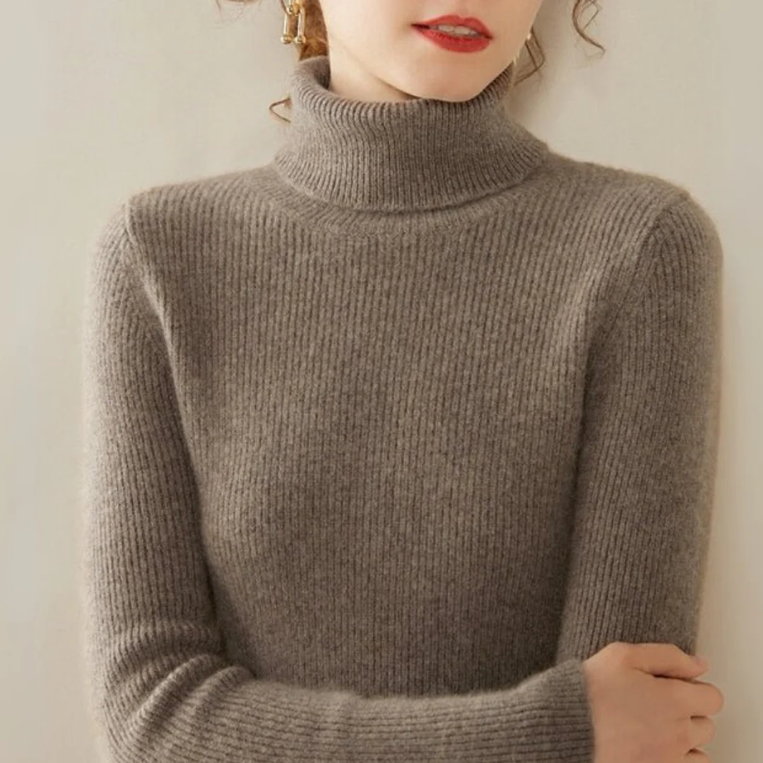 Sienna Slim Fit Turtleneck Sweater | Ribbed Long Sleeve Sweater - Image 6