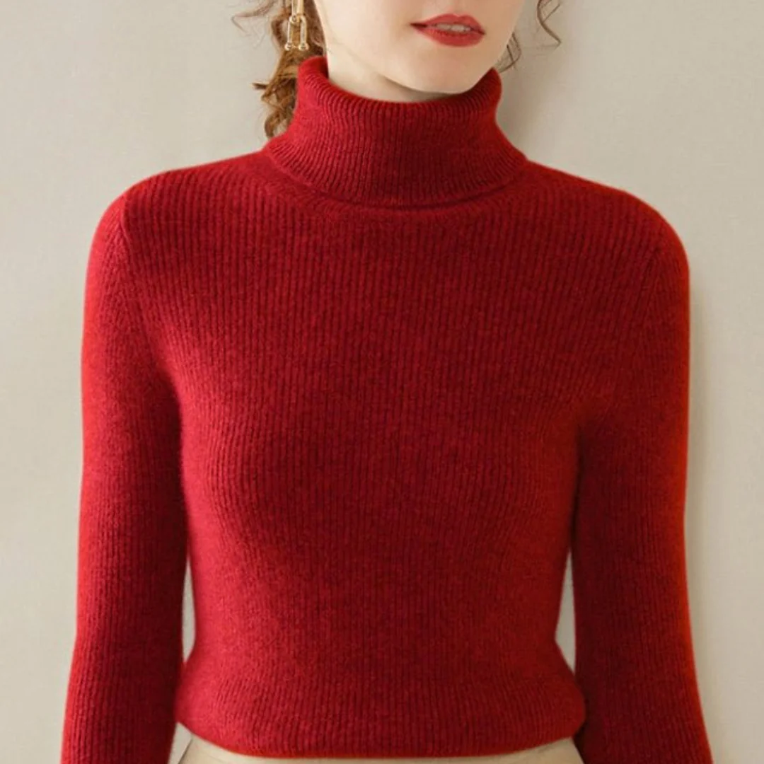 Sienna Slim Fit Turtleneck Sweater | Ribbed Long Sleeve Sweater - Image 7