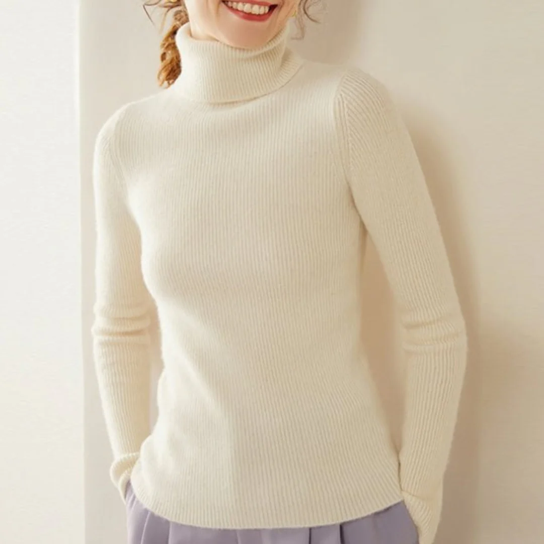 Sienna Slim Fit Turtleneck Sweater | Ribbed Long Sleeve Sweater - Image 8