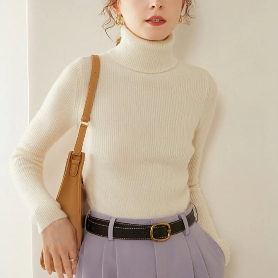 Sienna Slim Fit Turtleneck Sweater | Ribbed Long Sleeve Sweater - Image 9
