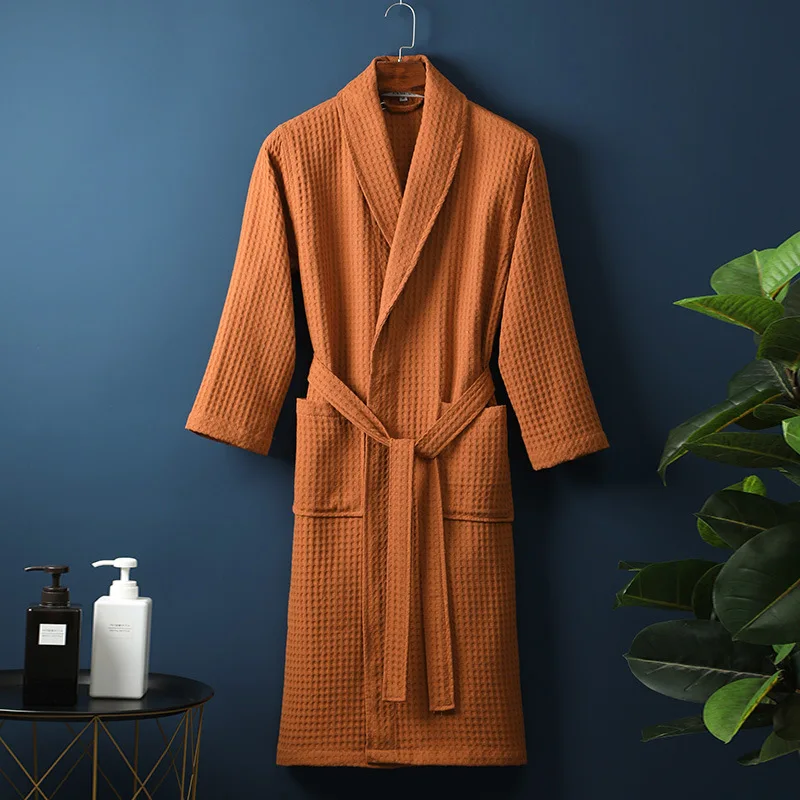 Sienna Waffle Knit Relaxed Fit Bathrobe | Shawl Collar Patch Pockets Bathrobe - Image 10