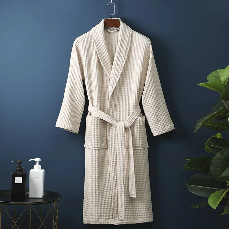 Sienna Waffle Knit Relaxed Fit Bathrobe | Shawl Collar Patch Pockets Bathrobe - Image 7