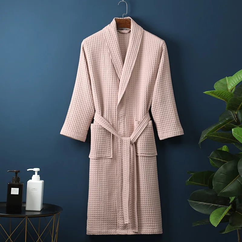 Sienna Waffle Knit Relaxed Fit Bathrobe | Shawl Collar Patch Pockets Bathrobe - Image 8