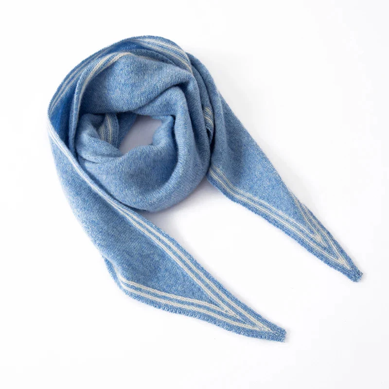 Sienna Drapey Scarf | Striped Contrast Trim Scarf - Image 3