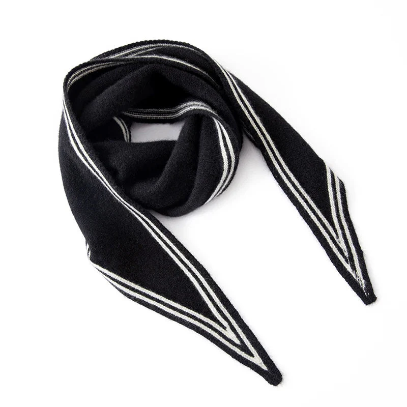 Sienna Drapey Scarf | Striped Contrast Trim Scarf - Image 4