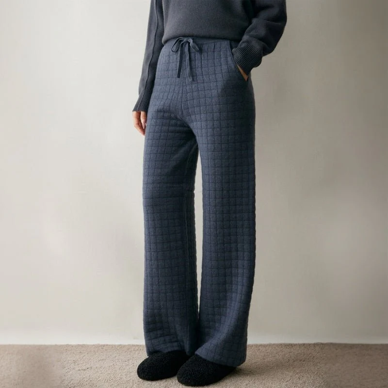 Sienna Quilted Wide Leg Pants | Relaxed Fit Drawstring Pants - Image 10