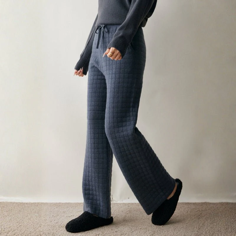 Sienna Quilted Wide Leg Pants | Relaxed Fit Drawstring Pants - Image 11