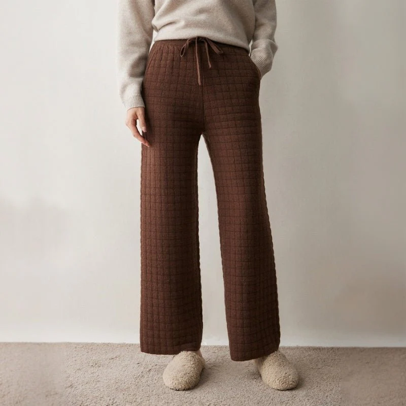 Sienna Quilted Wide Leg Pants | Relaxed Fit Drawstring Pants - Image 13