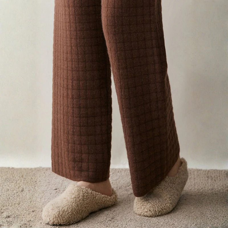 Sienna Quilted Wide Leg Pants | Relaxed Fit Drawstring Pants - Image 14