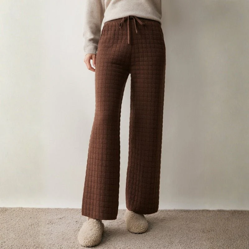 Sienna Quilted Wide Leg Pants | Relaxed Fit Drawstring Pants - Image 15