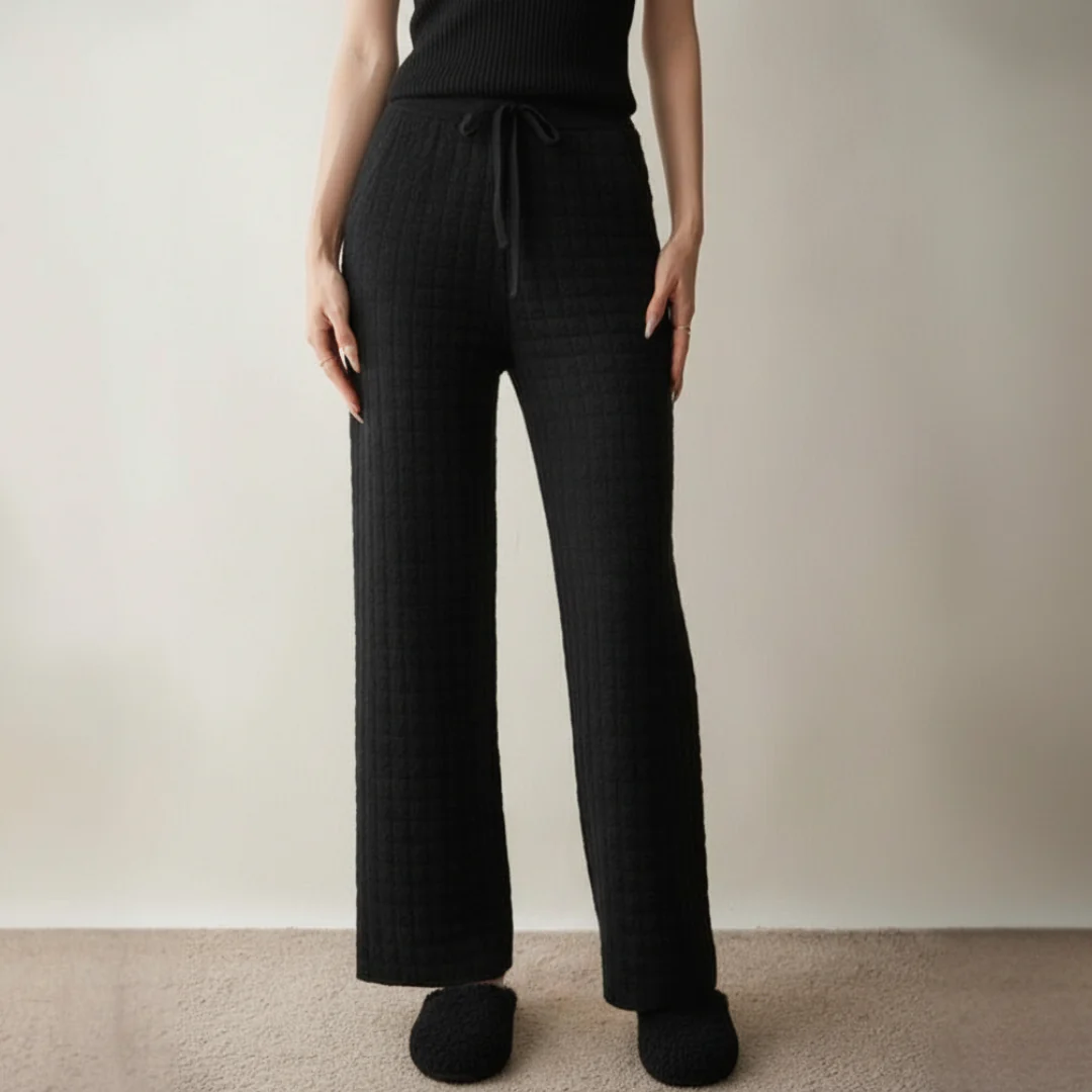 Sienna Quilted Wide Leg Pants | Relaxed Fit Drawstring Pants - Image 17