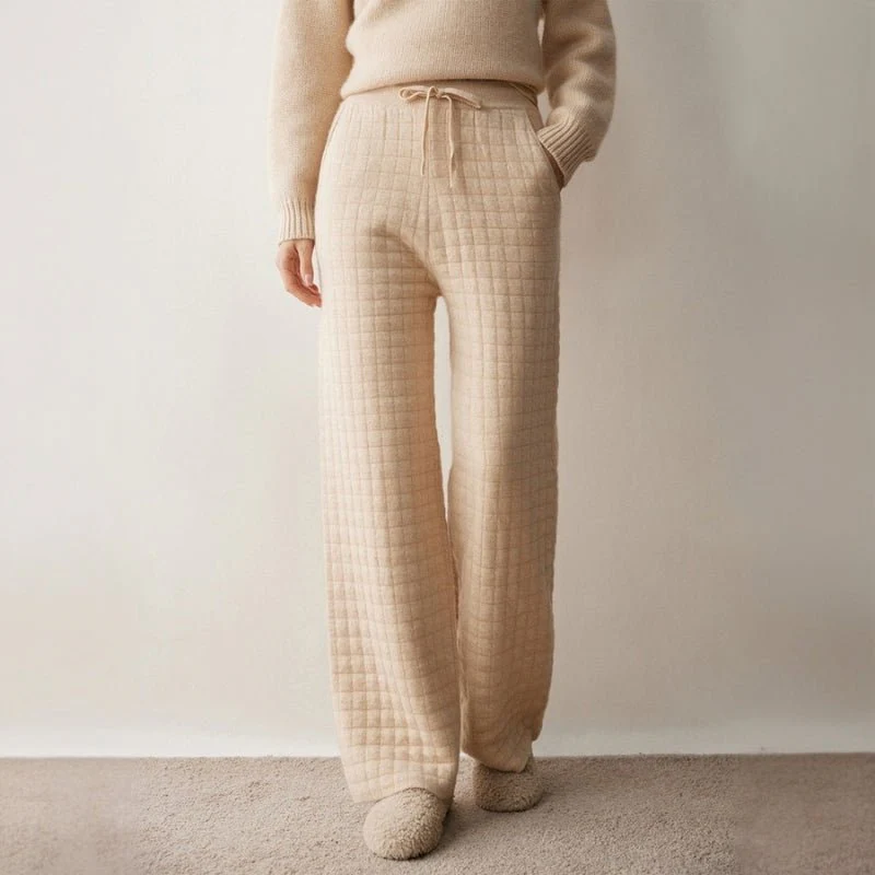Sienna Quilted Wide Leg Pants | Relaxed Fit Drawstring Pants - Image 5