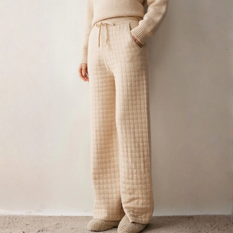 Sienna Quilted Wide Leg Pants | Relaxed Fit Drawstring Pants - Image 7