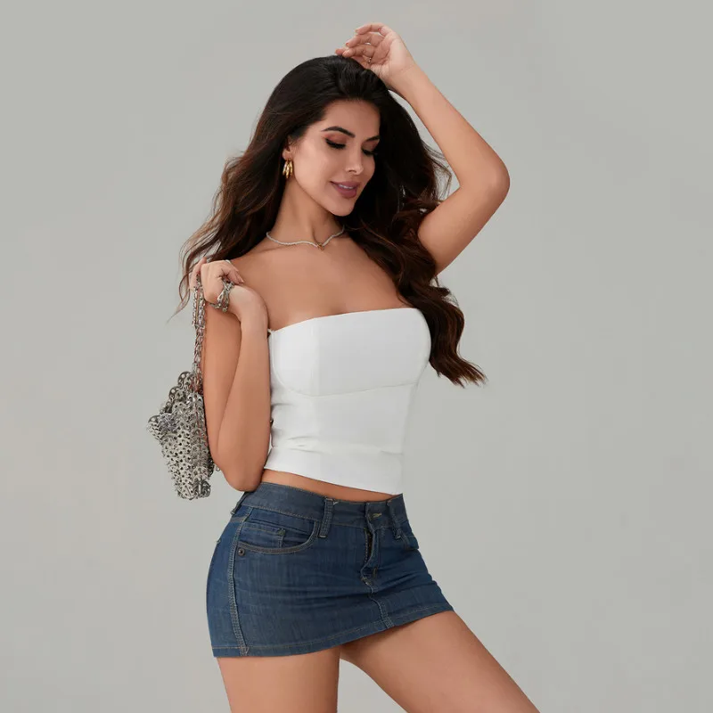 Women's Denim Skirt – Mini Length – Five Pockets – Straight Hem – Casual Denim Look - Image 2