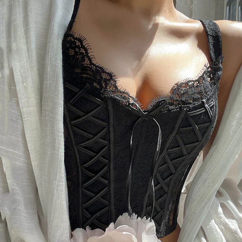 Women's Corset Top – Lace Details – Reinforced Fit – Lace-up Closure – Elegant Design - Image 2