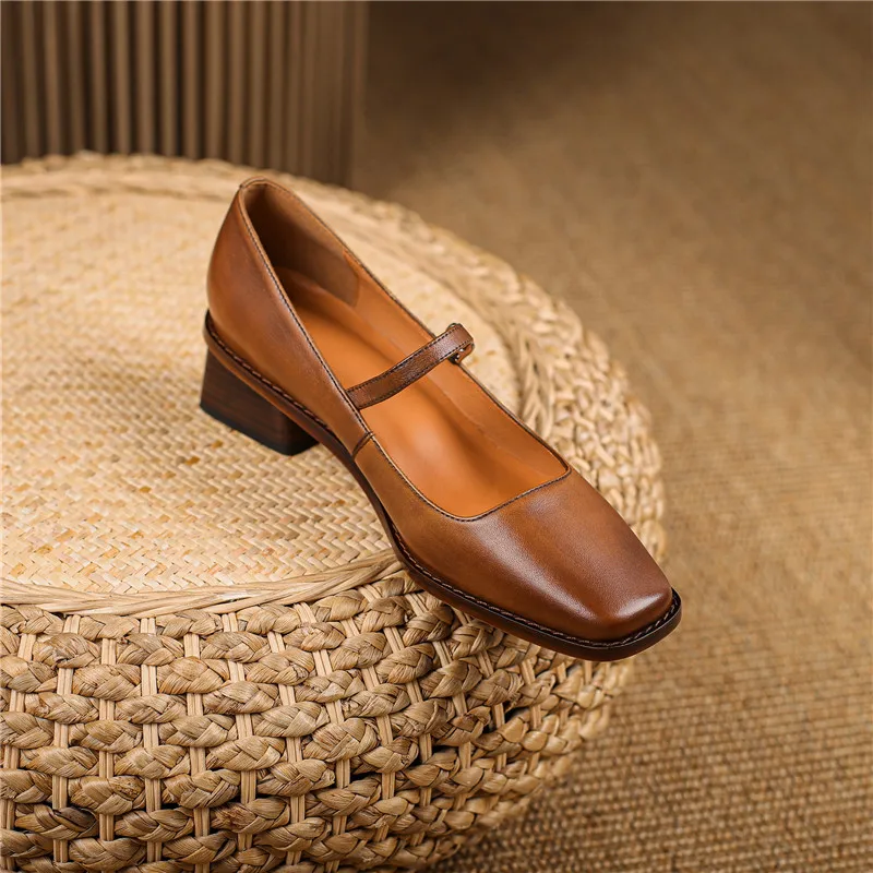 Sofia Regular Fit Mary Jane Shoes | Buckle Strap Square Toe Shoes - Image 5