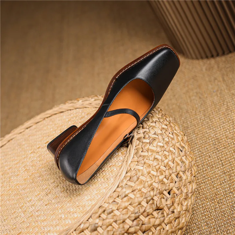 Sofia Regular Fit Mary Jane Shoes | Buckle Strap Square Toe Shoes - Image 8