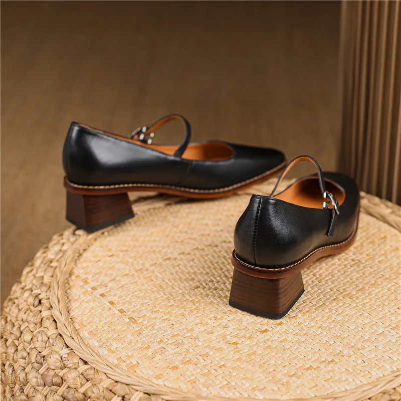 Sofia Regular Fit Mary Jane Shoes | Buckle Strap Square Toe Shoes - Image 9