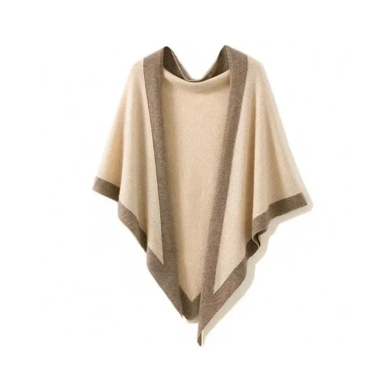 Sofia  Oversized Wrap Scarf | Contrasting Border Hip-Length Wrap Scarf - Image 3