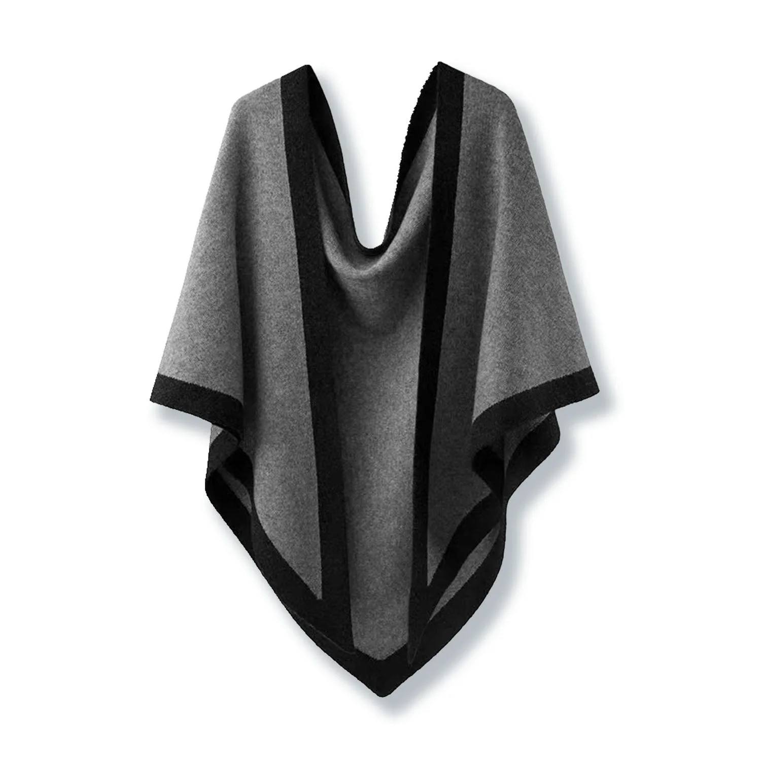 Sofia  Oversized Wrap Scarf | Contrasting Border Hip-Length Wrap Scarf - Image 4