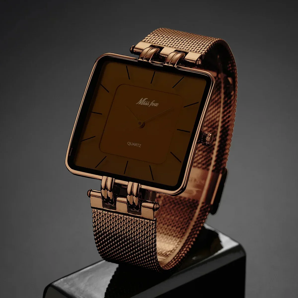 Sophia Mesh Square Face Wristwatch | Markers Wristwatch - Image 2