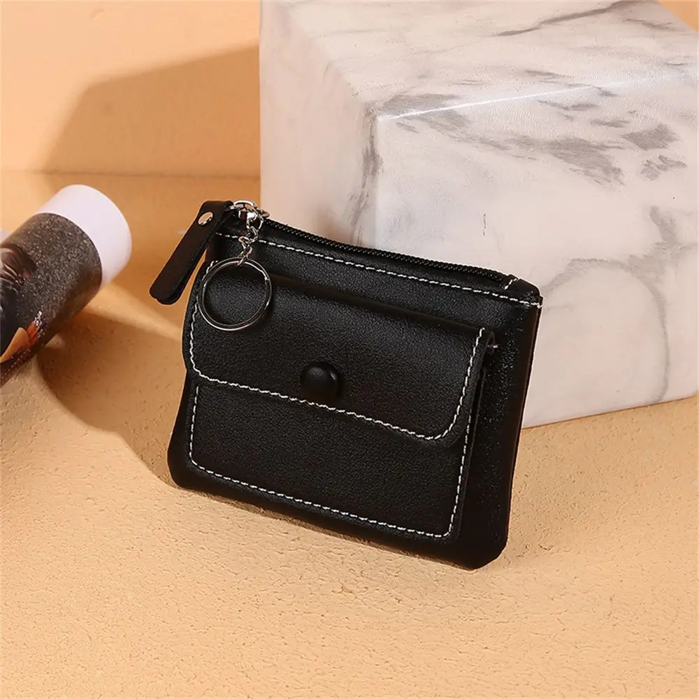 Wallet - Compact Design - PU Leather - Zipper Closure - Key Ring - Image 3