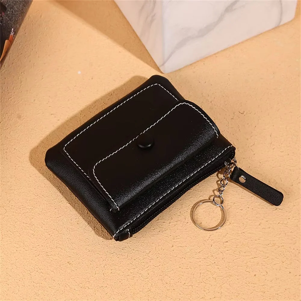 Wallet - Compact Design - PU Leather - Zipper Closure - Key Ring - Image 4