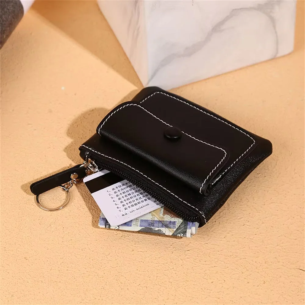 Wallet - Compact Design - PU Leather - Zipper Closure - Key Ring - Image 6