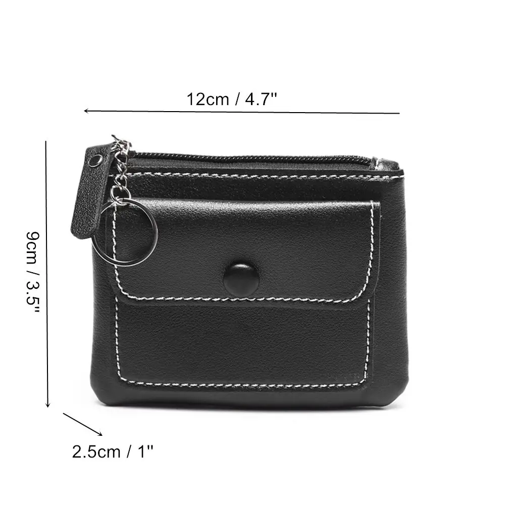 Wallet - Compact Design - PU Leather - Zipper Closure - Key Ring - Image 8