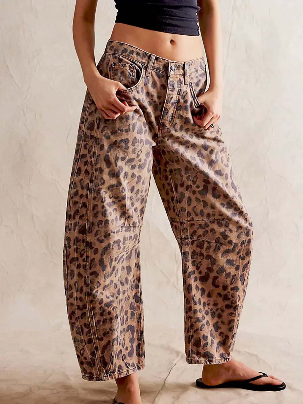 Ladies Pants - Wide Legs - High Waist - Comfortable Fit - Trendy Leopard Print - Image 2