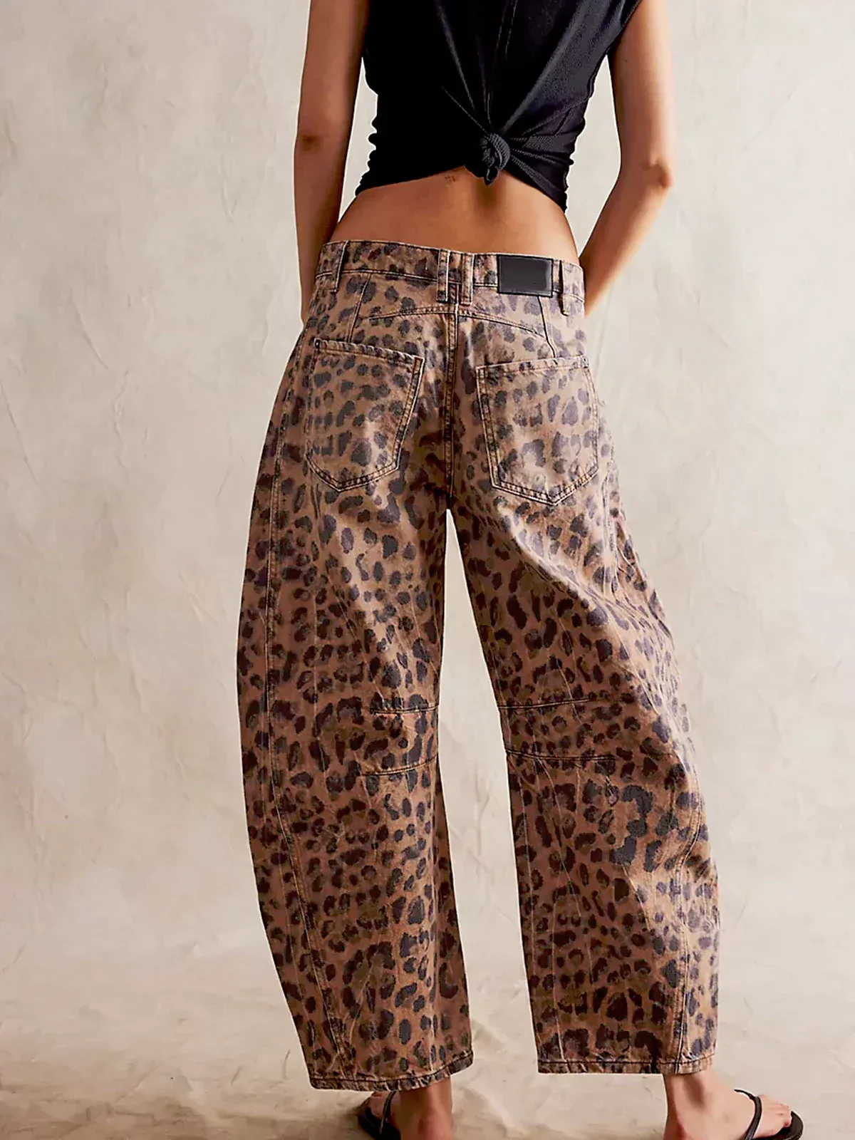 Ladies Pants - Wide Legs - High Waist - Comfortable Fit - Trendy Leopard Print - Image 3