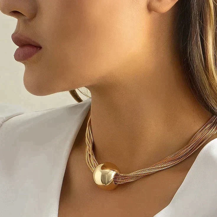 Women's Necklace – Layered Fine Chains – Elegant Shiny Pendant – Minimalist Design - Image 2