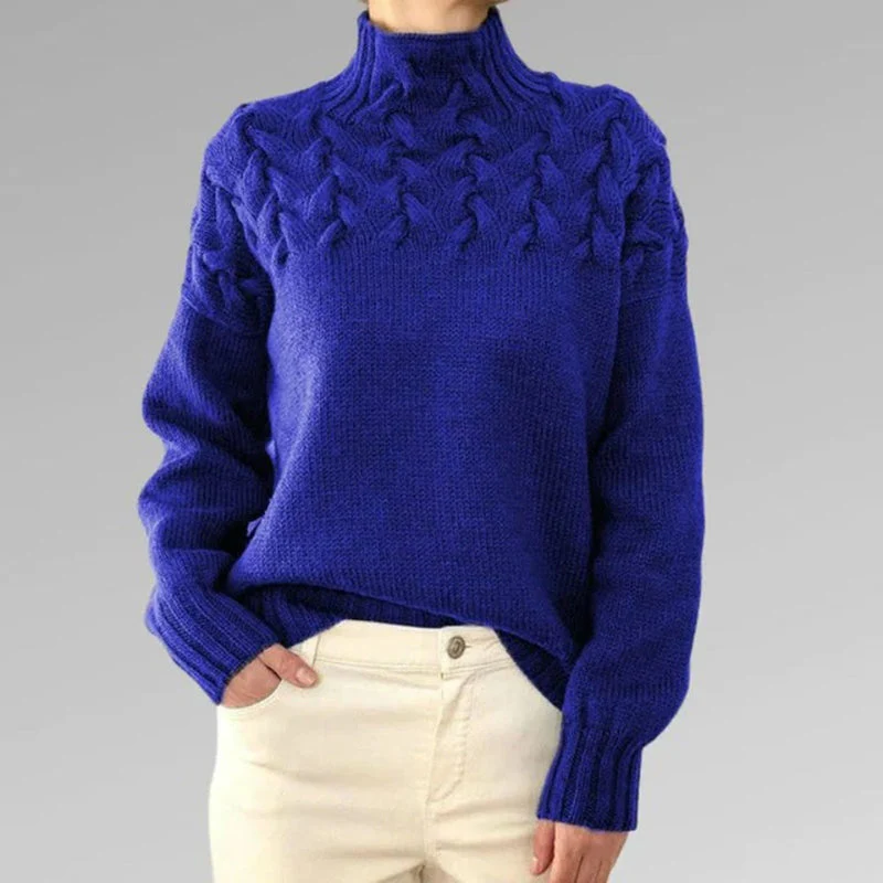 Women's Sweater – High Neck – Cable Knit – Fine Knit – Comfortable Fit - Image 10