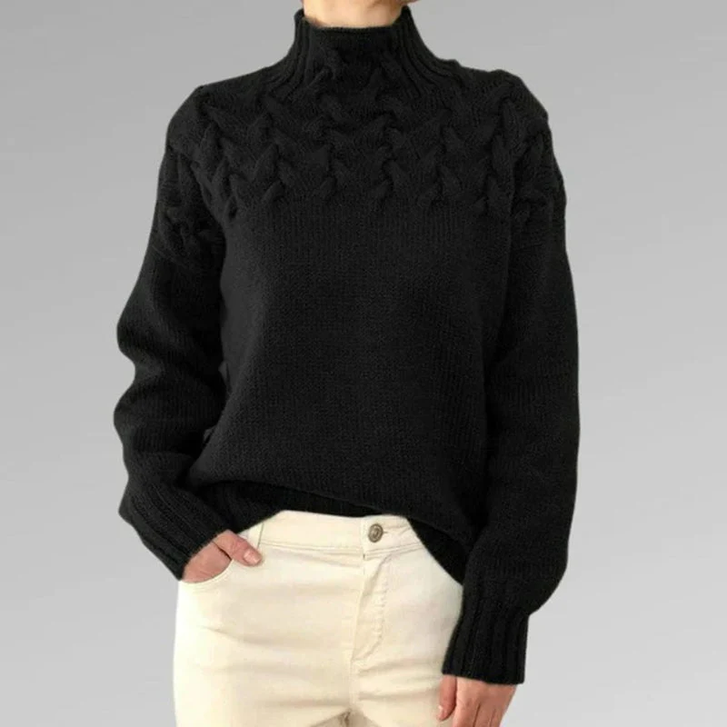 Women's Sweater – High Neck – Cable Knit – Fine Knit – Comfortable Fit - Image 12